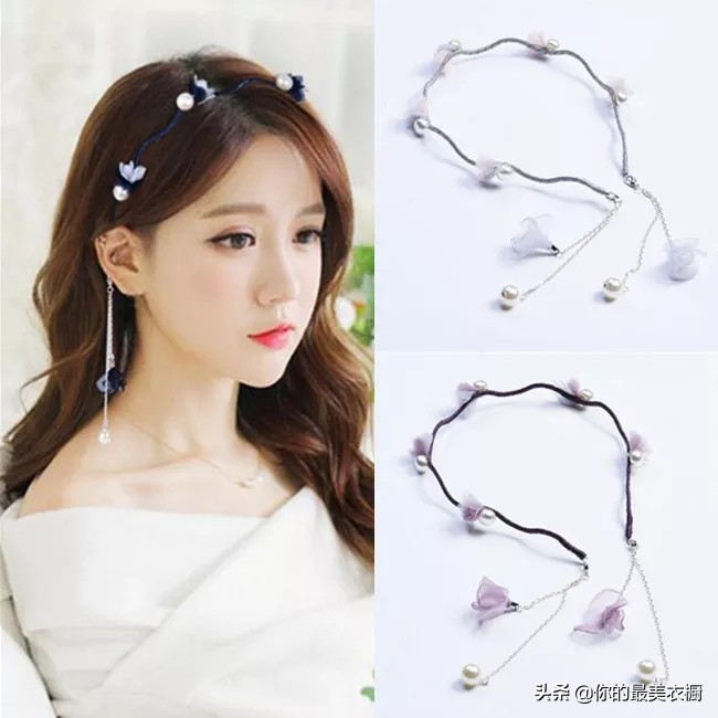 夏季时尚发带,夏季清新碎花发带