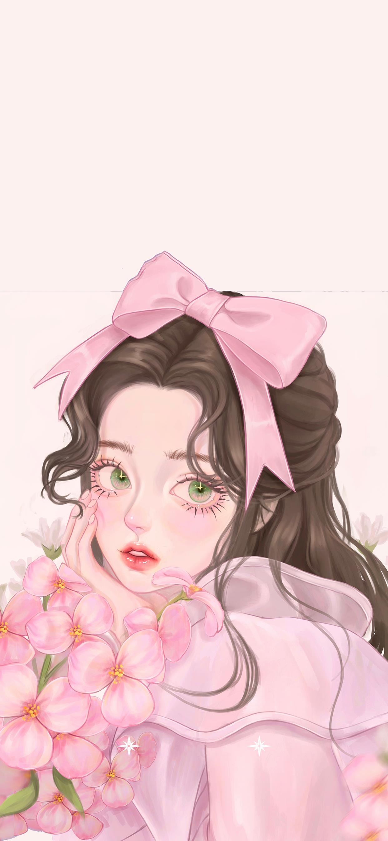 好看的女生壁纸插画图,插画小清新女生壁纸