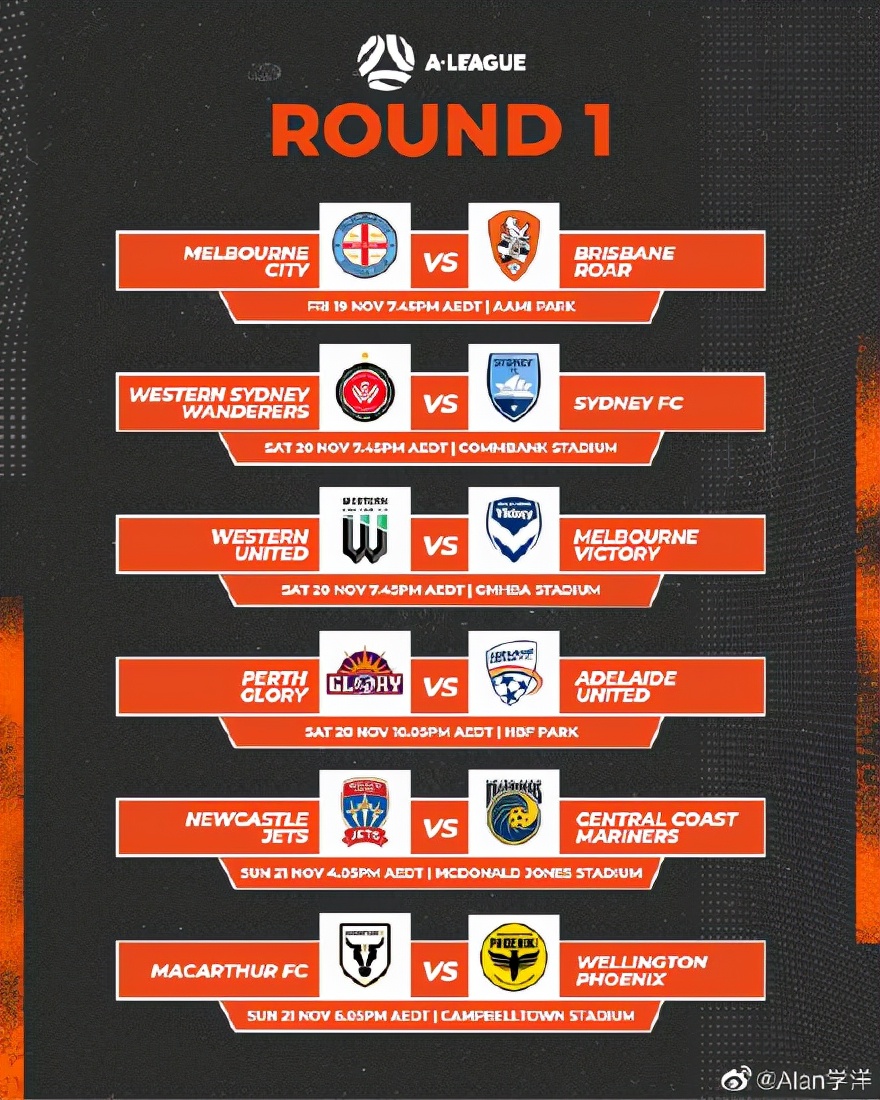 新赛季澳超,澳超足球2024新赛季赛程