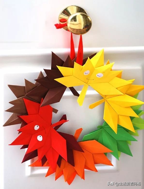 手工树叶简单,落叶手工作品树叶小动物