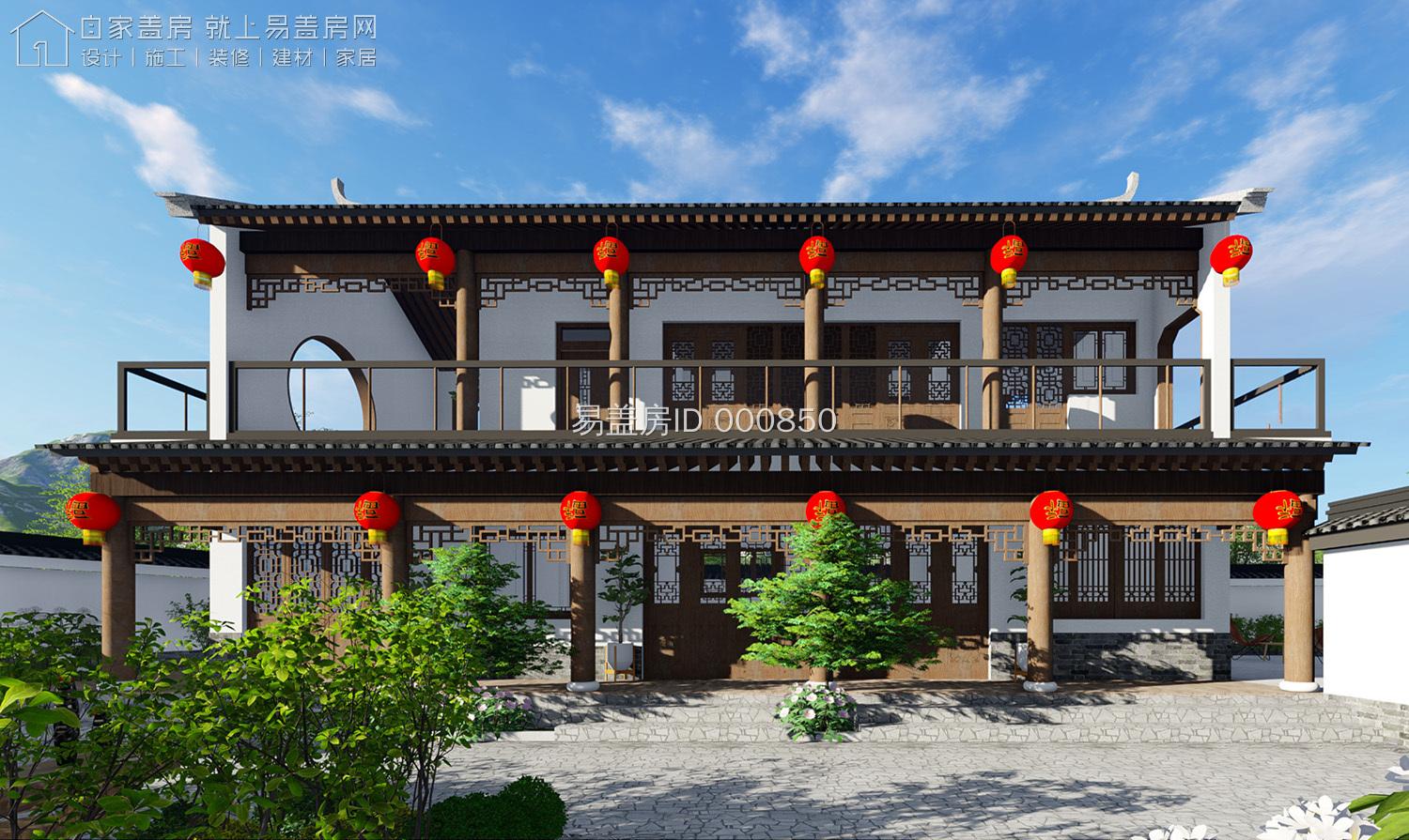 农村仿古自建房灯笼,中式别墅大红灯笼