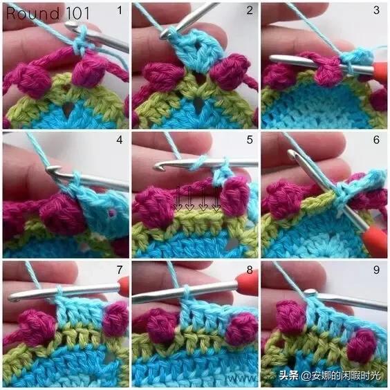 曼陀罗毯子编织教程,苏菲花园曼陀罗毯子钩法高清图解