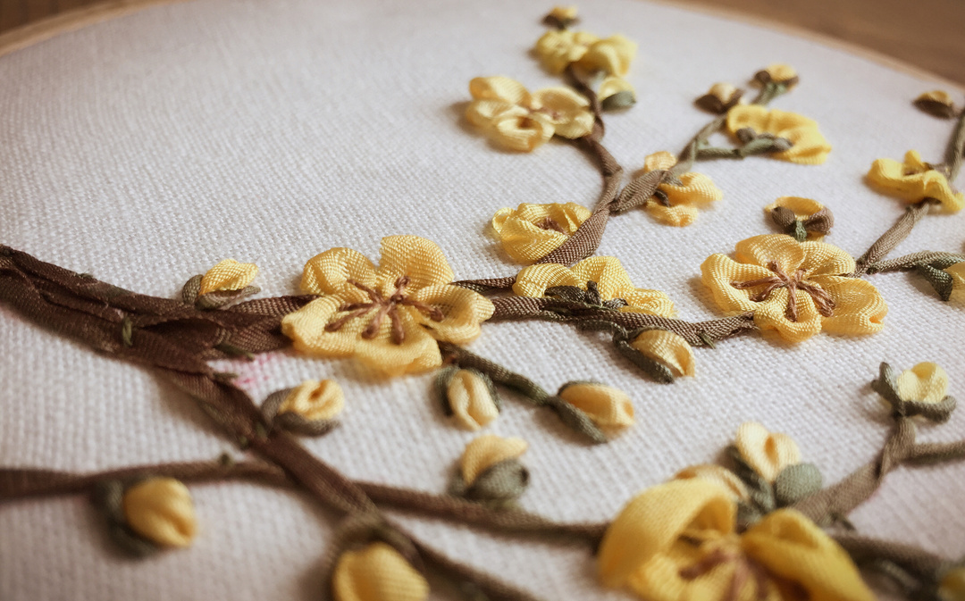 丝带绣简单的图案,丝带绣视频花样