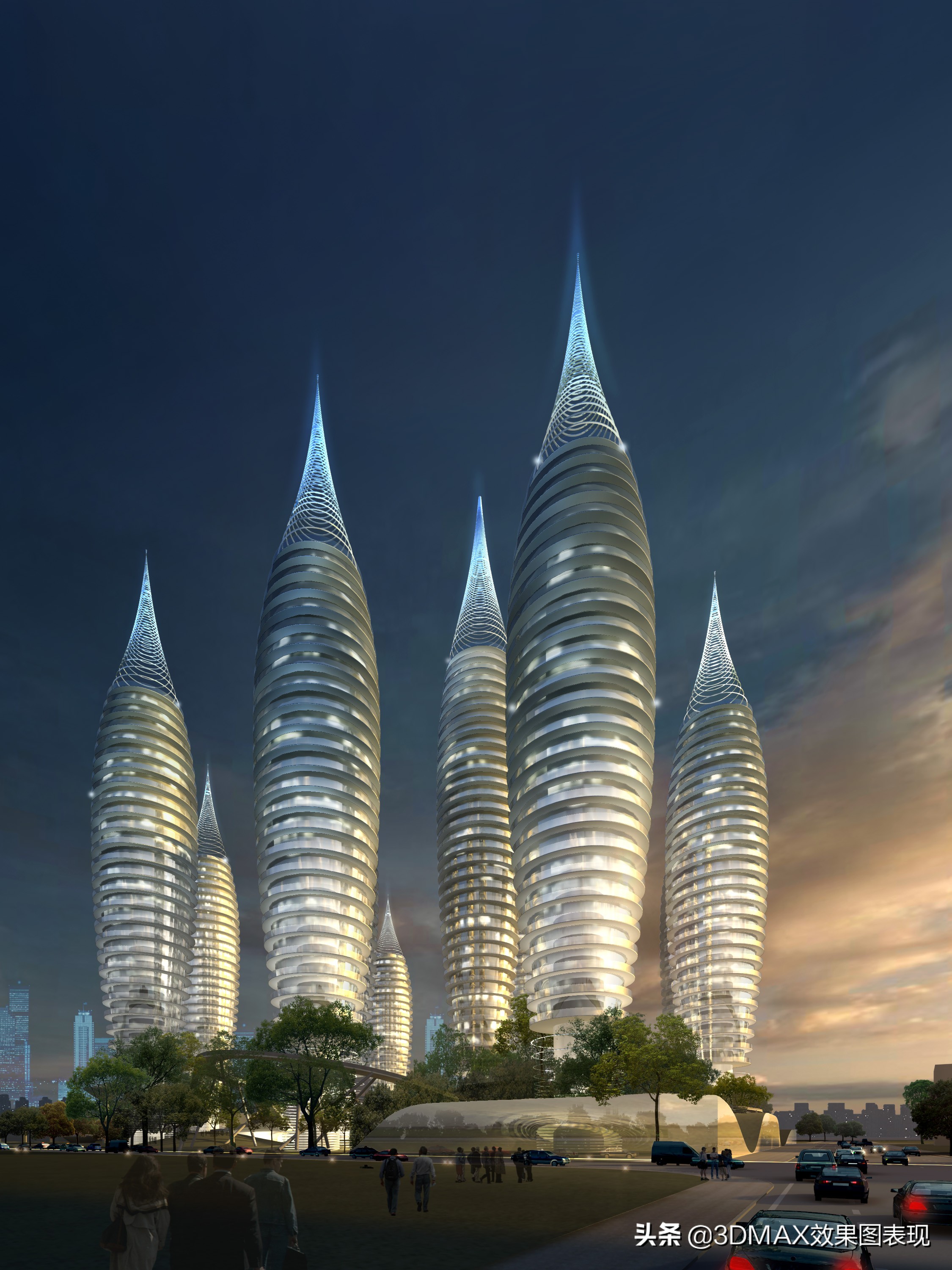 3d室外建筑效果图出图,3d仿古建筑模型效果图