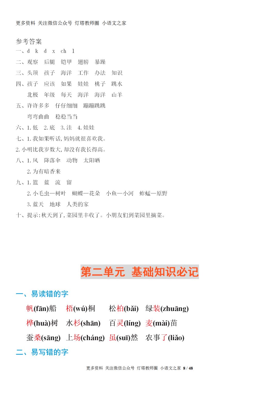 期末复习|部编语文1-6年级全册重要知识点331页+（可打印）