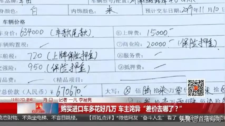 买*口车进**多花好几万，车主诧异“6万多定金去哪了”？车行销售员：用来吃饭打点