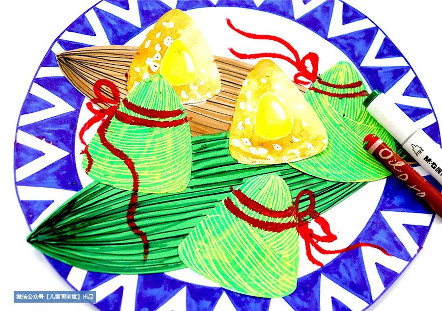 端午节教孩子画可爱的粽子简笔画,端午节幼儿园画粽子