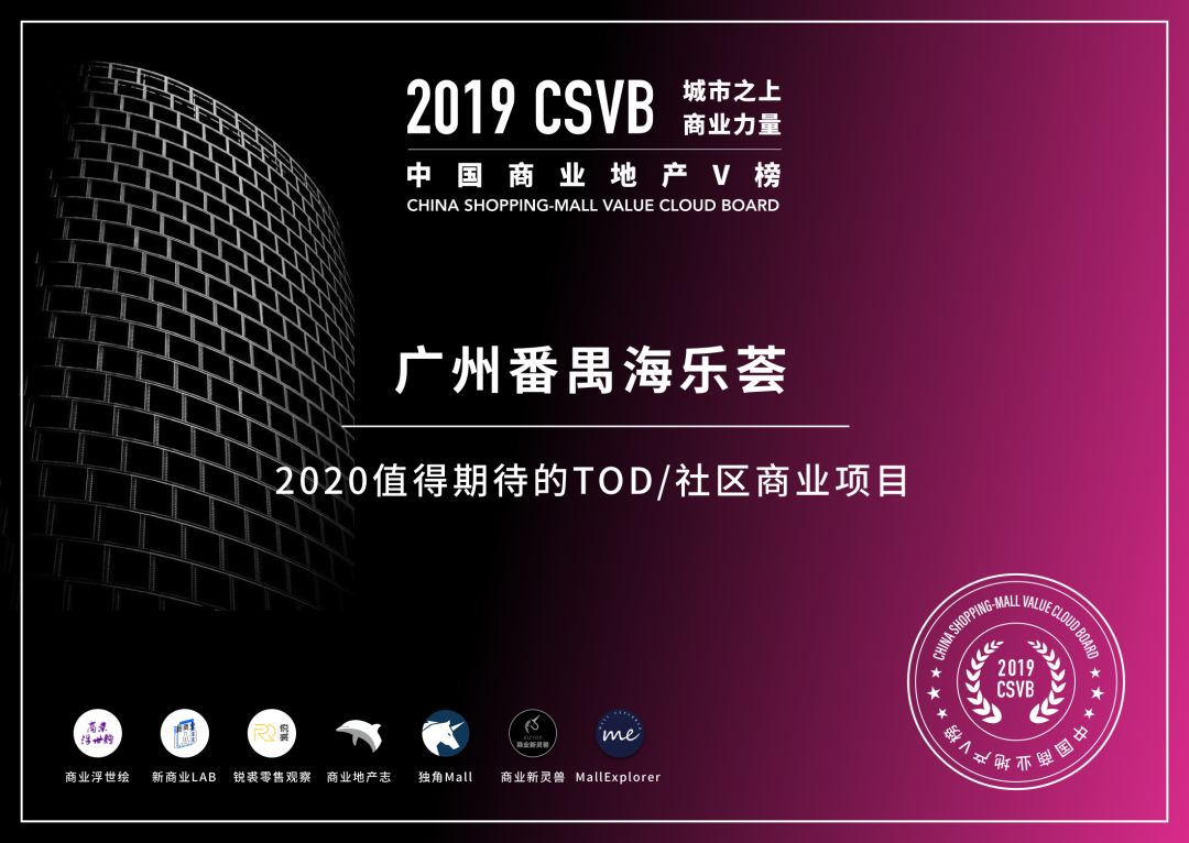 CSVB榜单证书发布-2020值得期待的TOD/社区商业项目