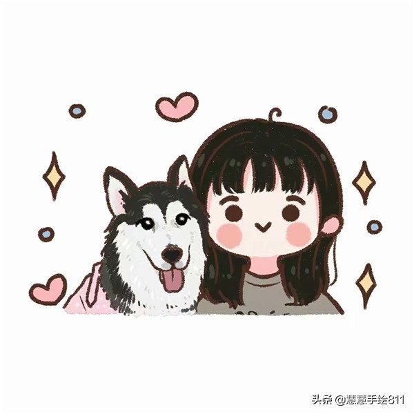 蜡笔娃娃手绘头像可爱,卡通女生头像小清新可爱简单手绘