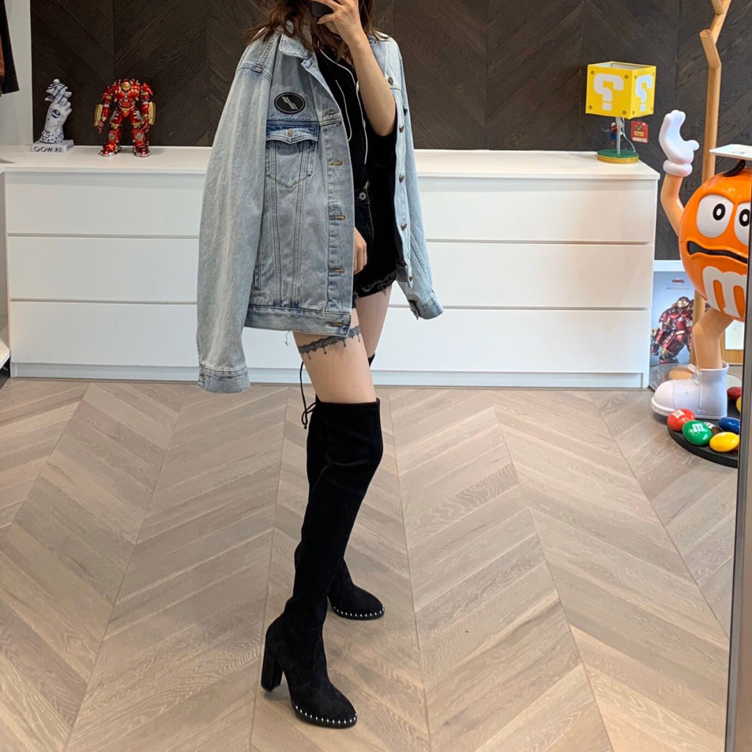 大粗腿过膝长靴显瘦,sw5050长靴搭配图片