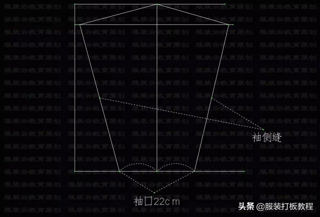 大海服装落肩袖卫衣裁剪图,100码幼童落肩袖卫衣裁剪方法