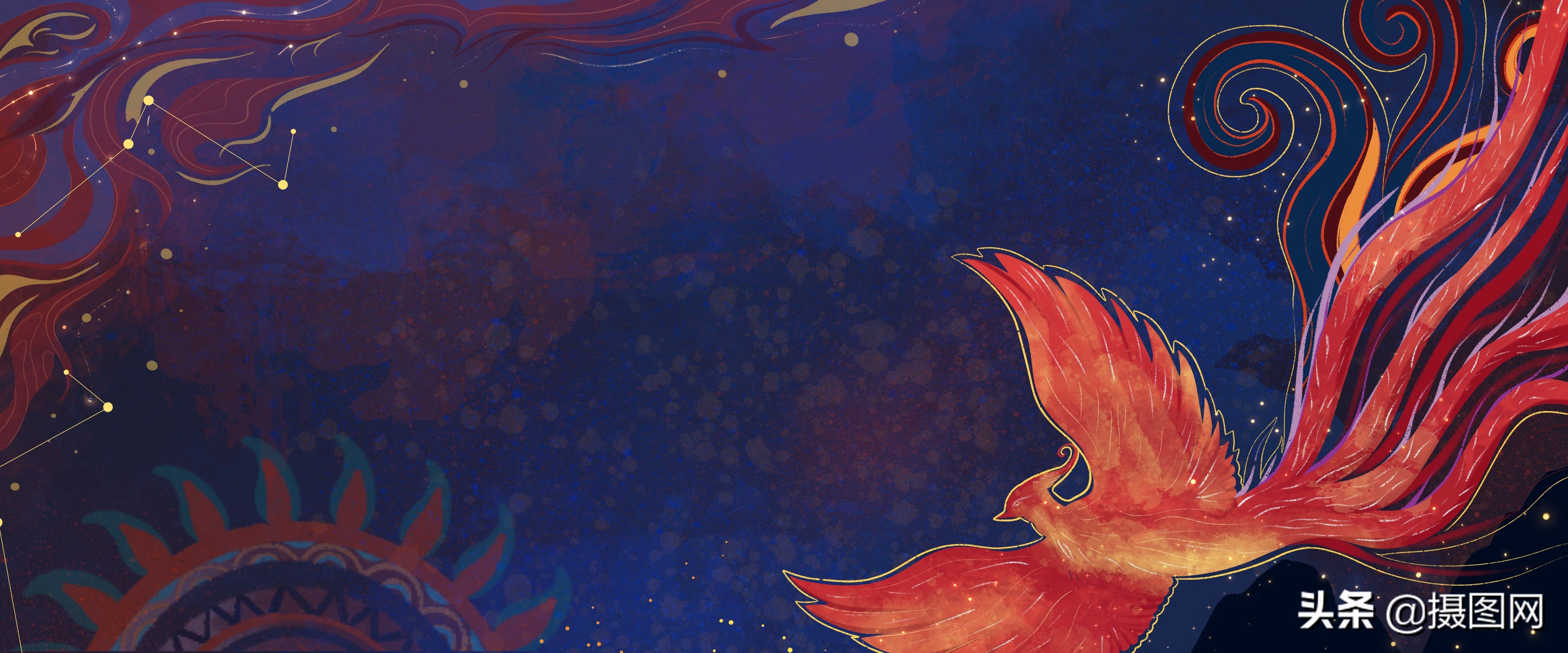 中国风底纹古典素材,国潮插画中国风元素