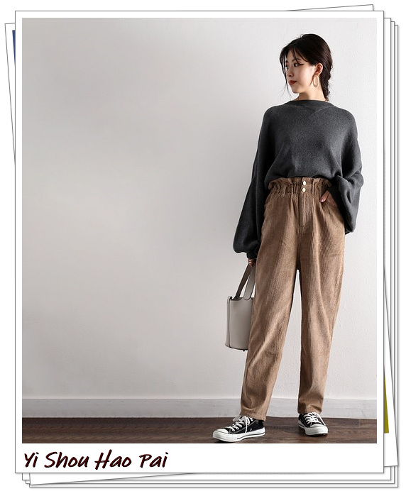 秋冬灯芯绒裤子女,秋冬白色灯芯绒裤子