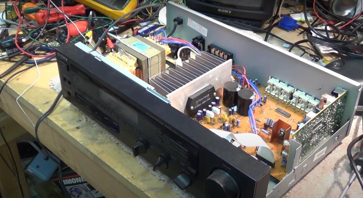 SONYSTRAV570功放机，拆解维修，采用STK4192II厚膜功率放大