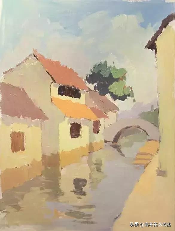 设计色彩水粉优秀作品图片,太行山风景水粉写生临摹简单