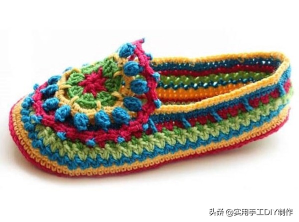 手工钩鞋编织图案符号讲解,民族风鞋子钩织编织教程