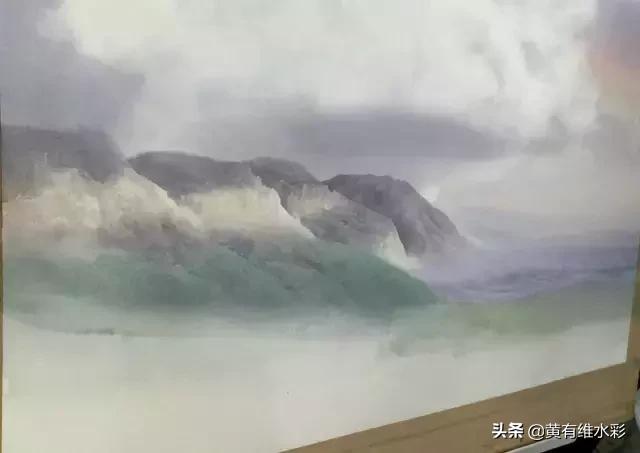 水彩画山风景入门,远山画法入门教程