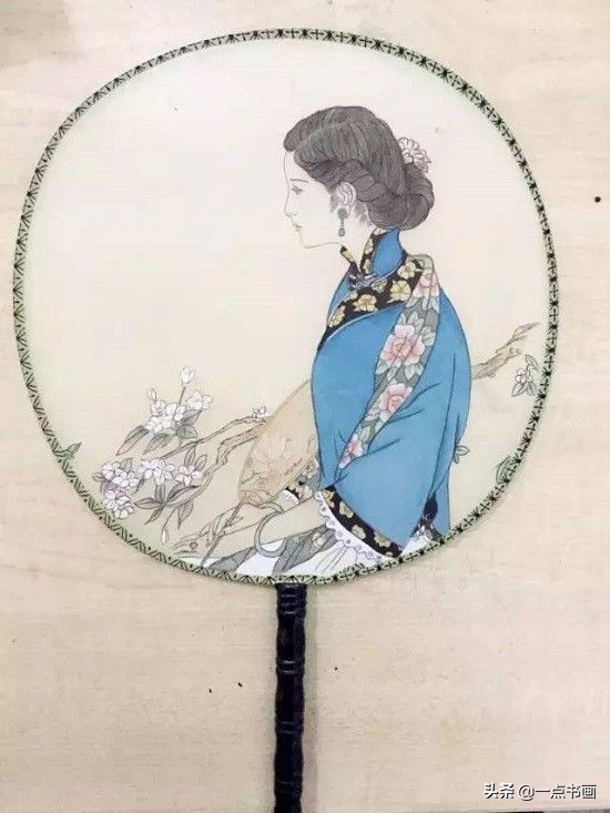 团扇仕女图画法,执扇仕女工笔画法图解