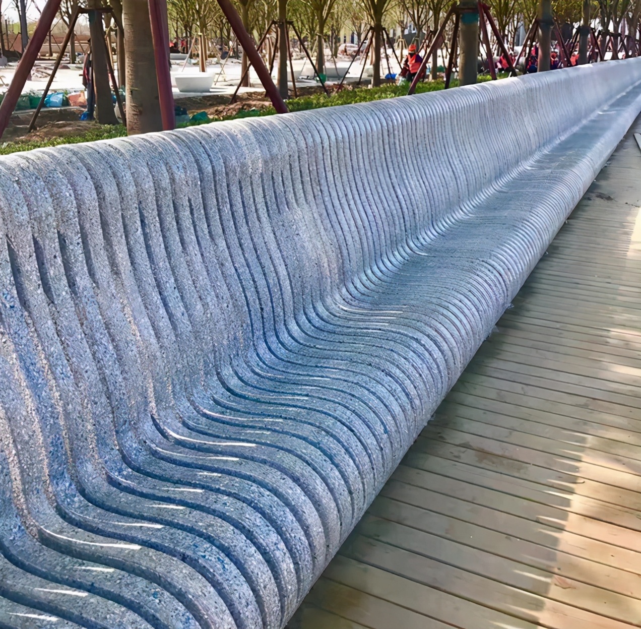 502万个牛奶盒打造!花博会的这张最长观花长椅亮了