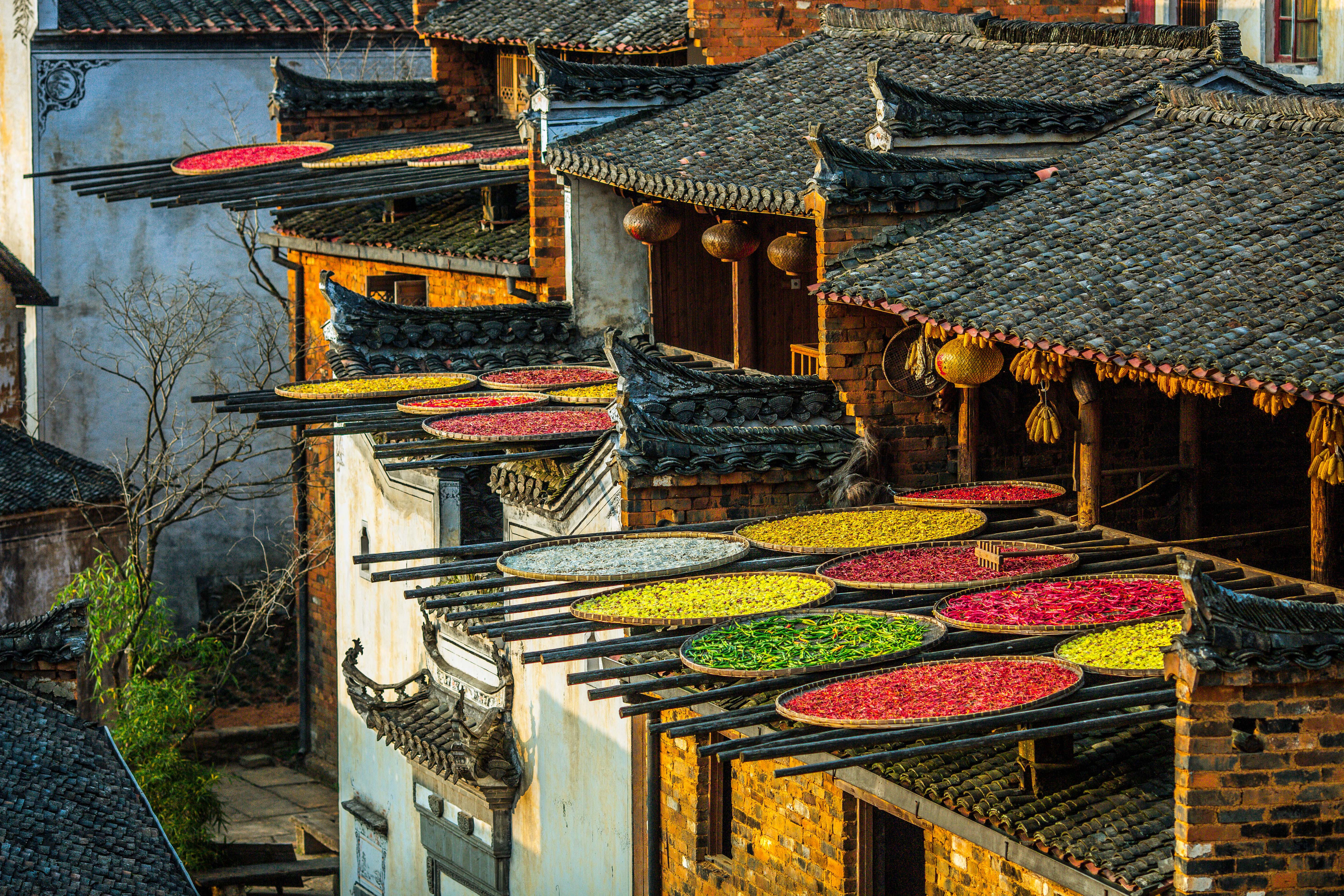 婺源篁岭晒秋古镇忆江南庭院,篁岭最美古村晒秋