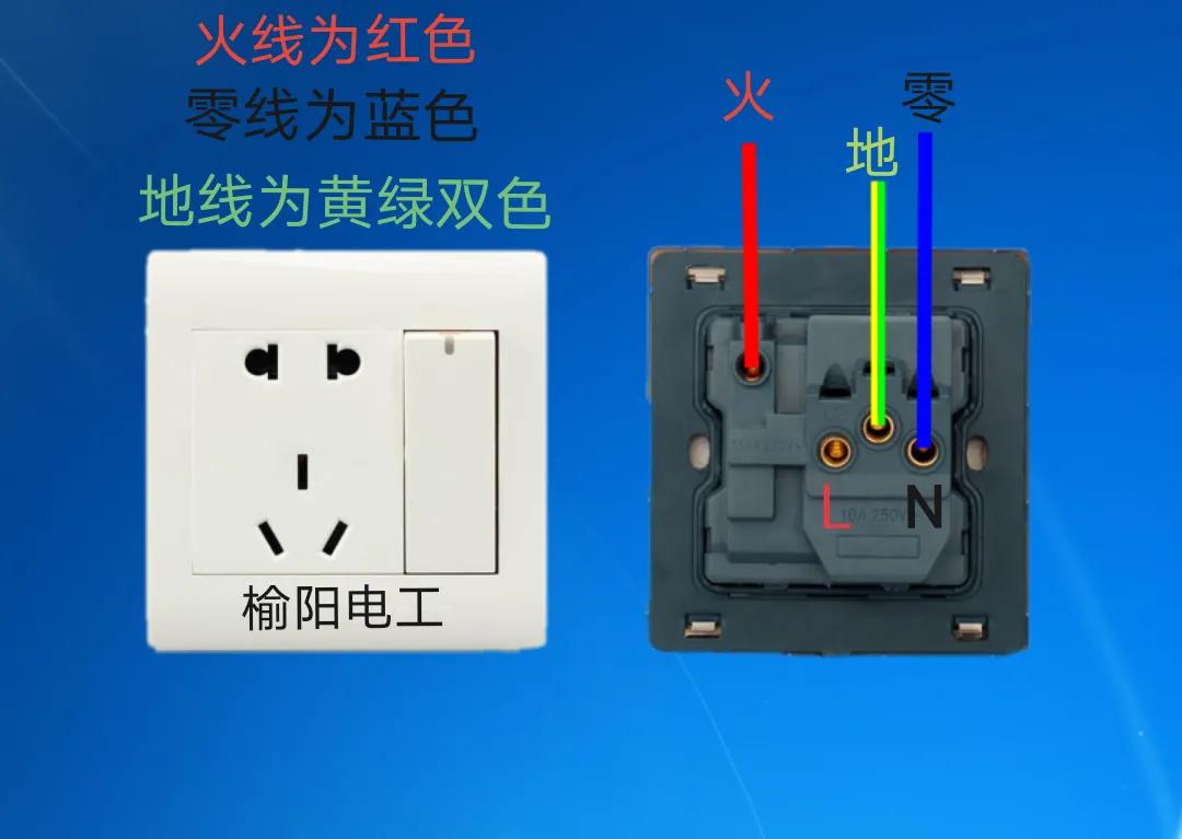 单开五孔,一开五孔单控开关,开关控制插座,插座单独使用的接线