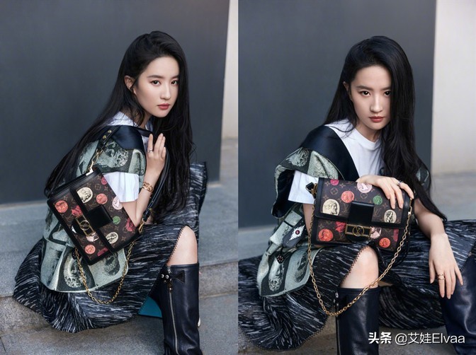 刘亦菲西装皮裤造型酷飒魅惑,刘亦菲穿搭回归现实金丝绒