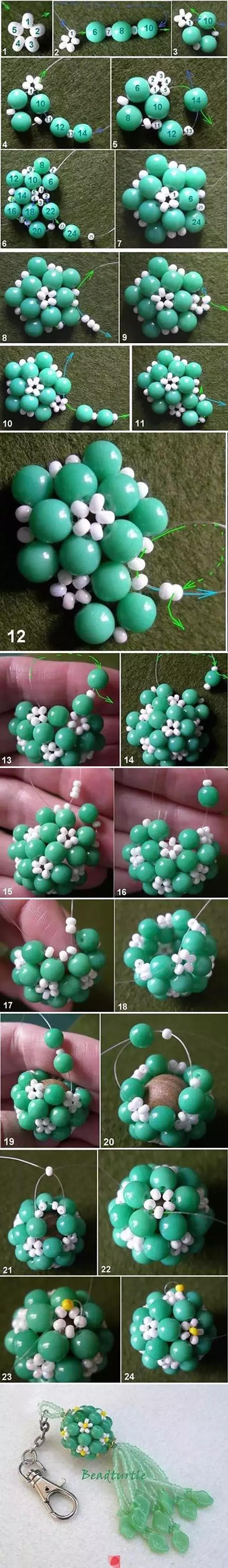 串珠春夏秋冬教程,串珠教程一根线