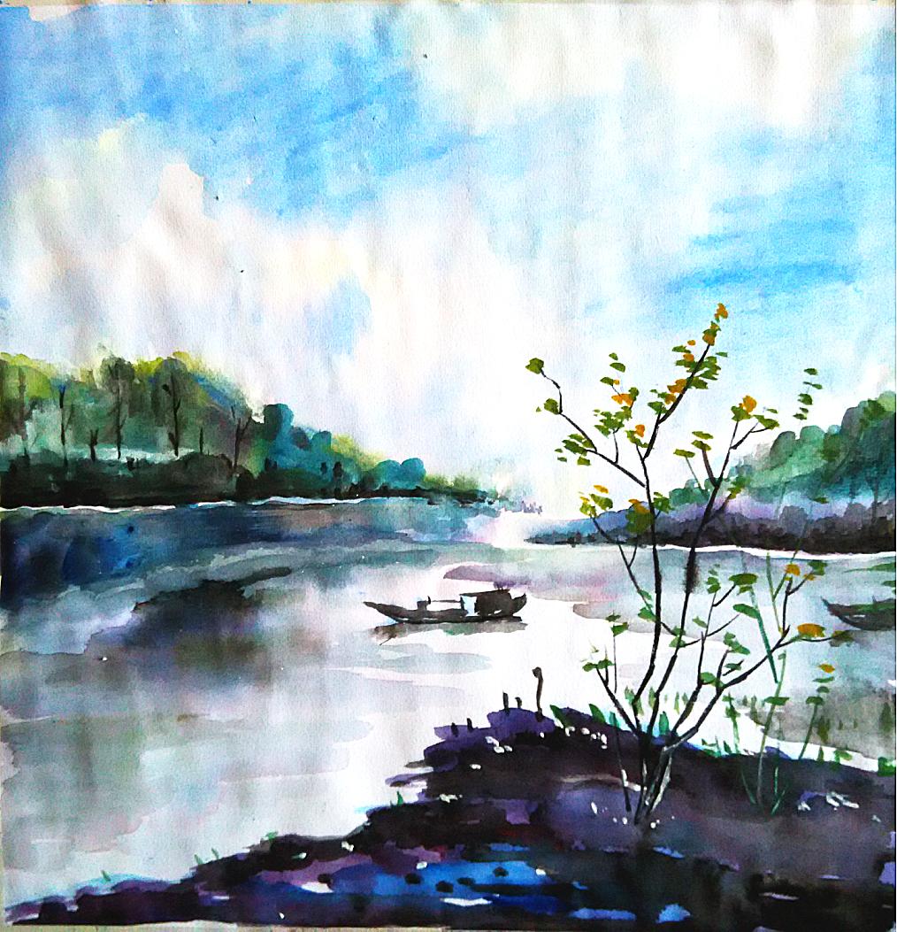 小船的图片大全儿童画,湖中的船怎么画儿童画