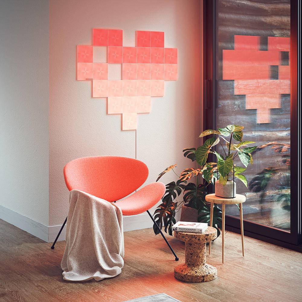 nanoleaf智能方块灯效果图,nanoleaf智能方块灯套装体验