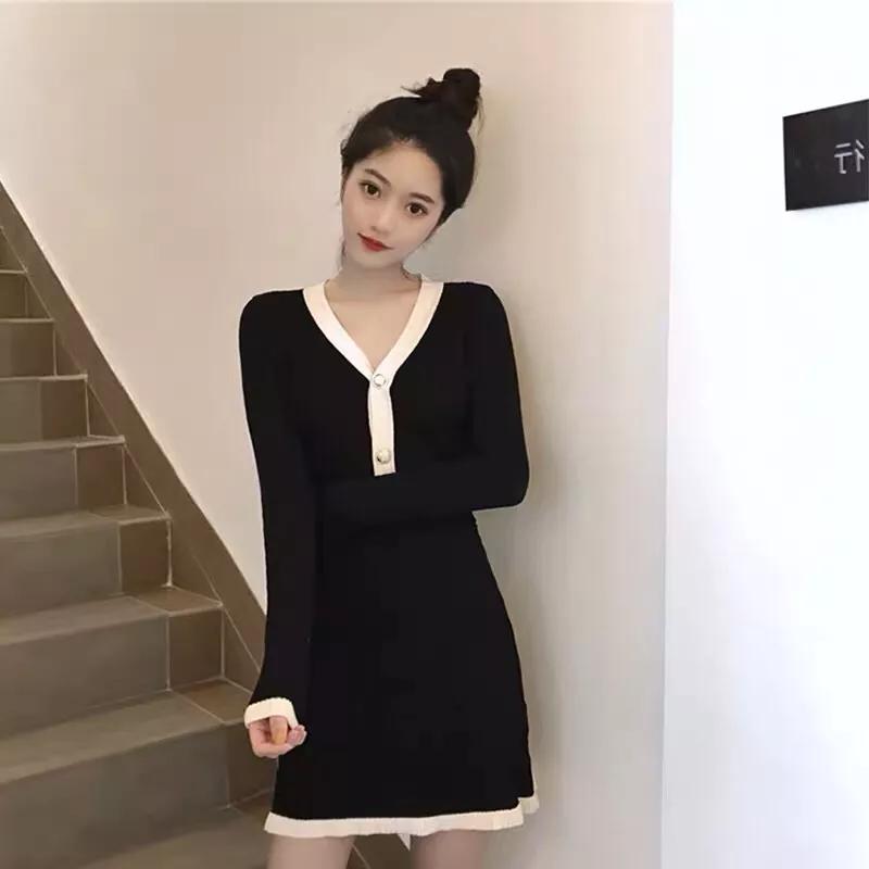 爆款女人味小心机打底衣女,法国绒打底裙