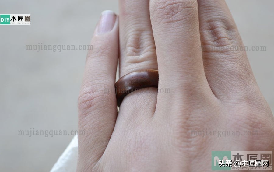 自制檀木戒指,木头雕刻戒指手工工具