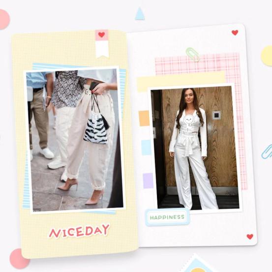 今年流行的纸袋裤怎么穿,新款流行好看显瘦百搭裤