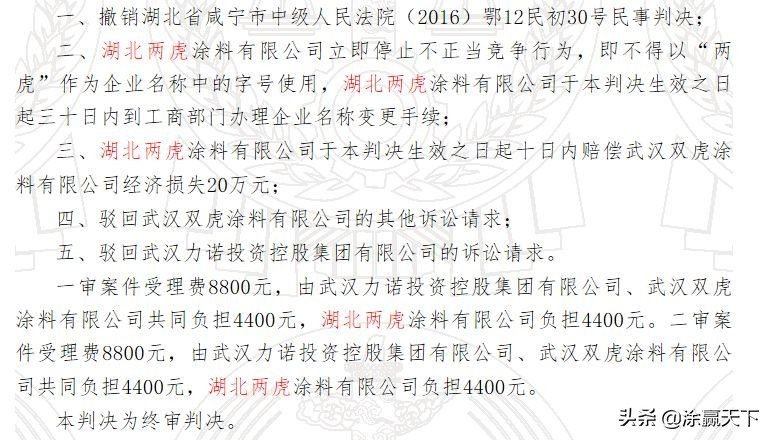 记得“双虎”商标吗？3年后被强制执行赔偿21万！