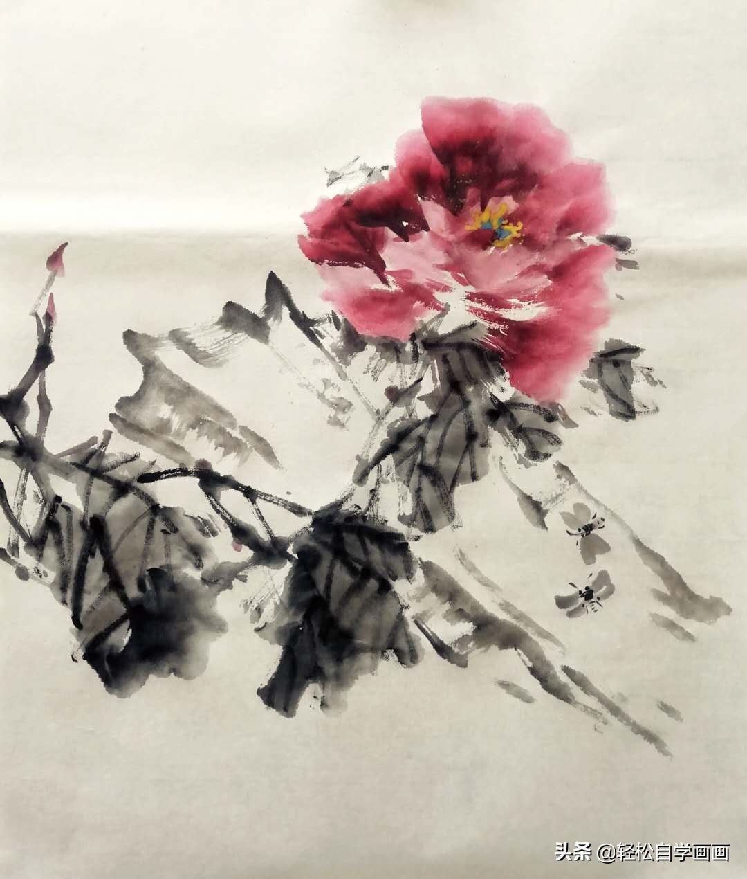 画牡丹如何加色能出层次,画牡丹调色运笔