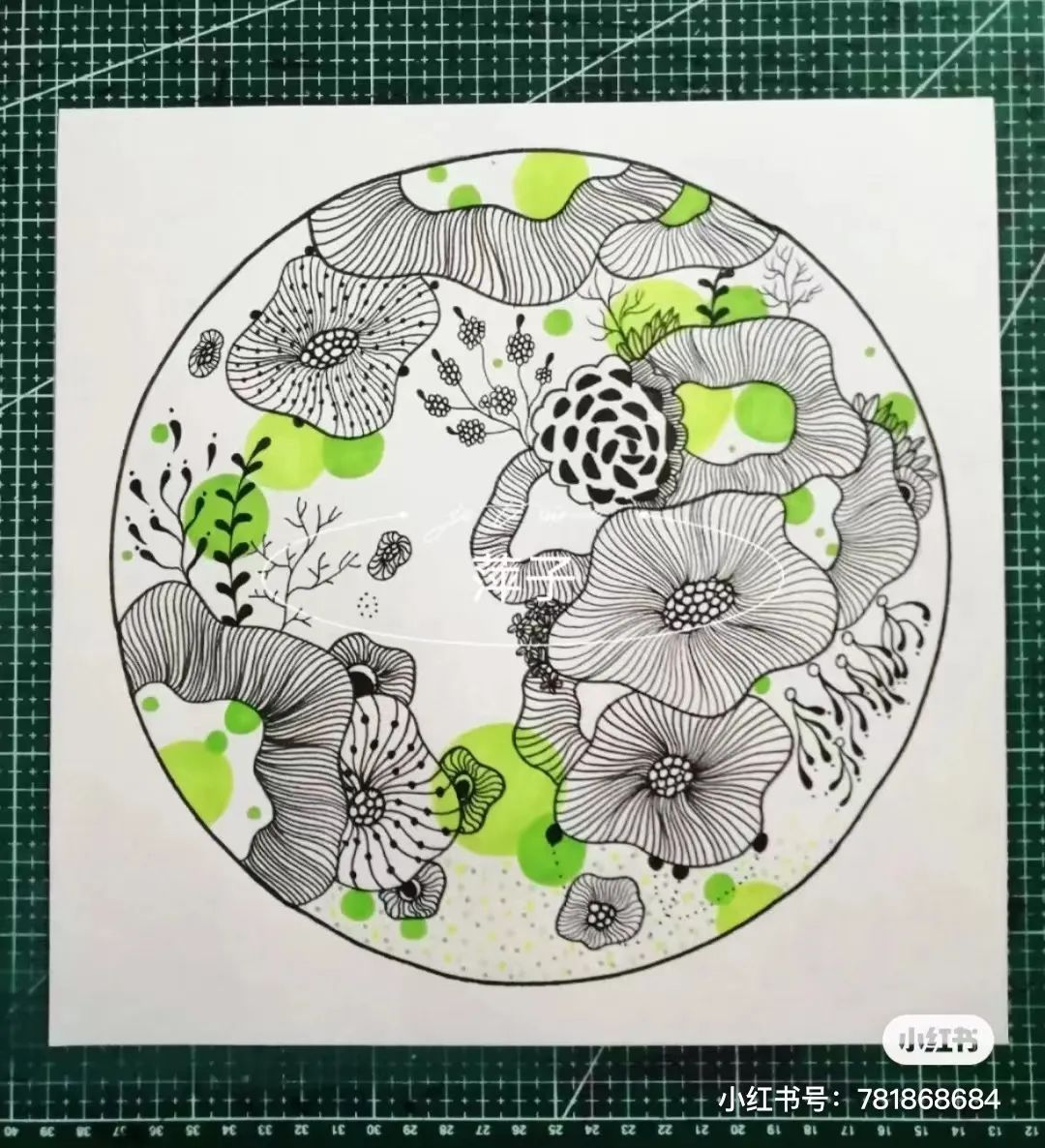 花卉简单线描创意画,花草线描画装饰