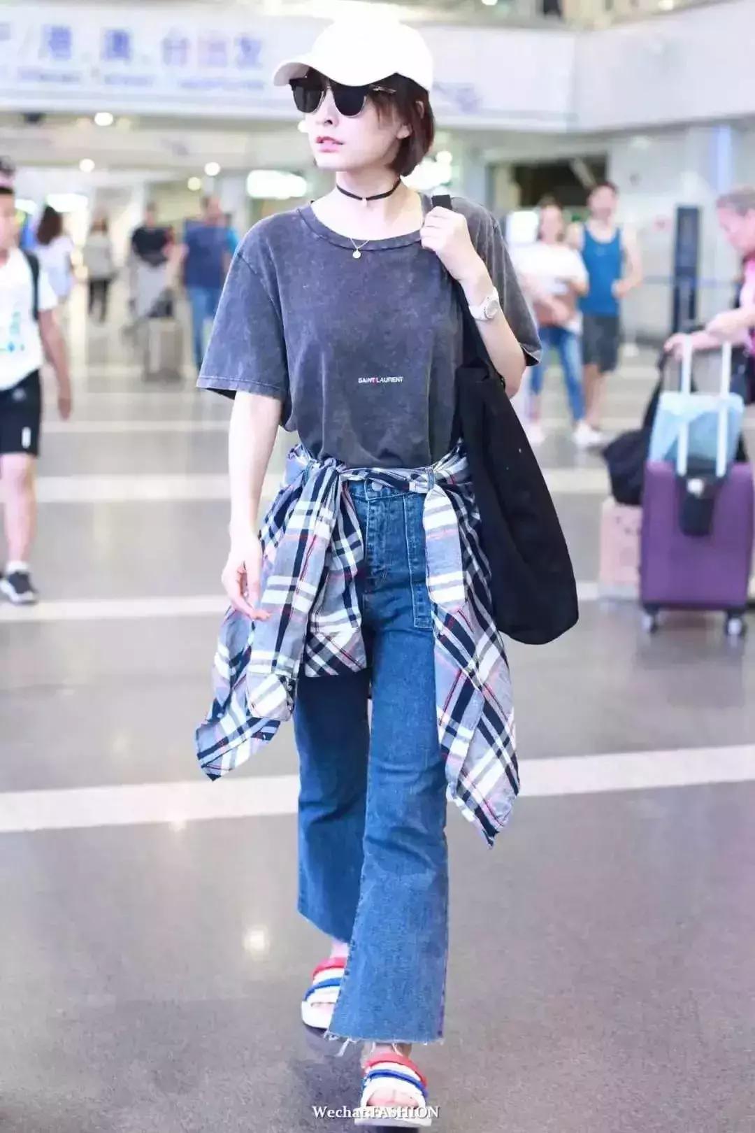 刘雯格纹,刘雯穿格纹衫好看吗