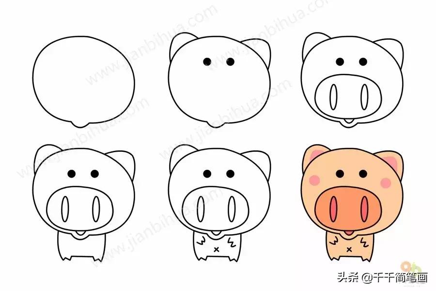 儿童简笔画：50组动物素材，简单易学，马住画起来！