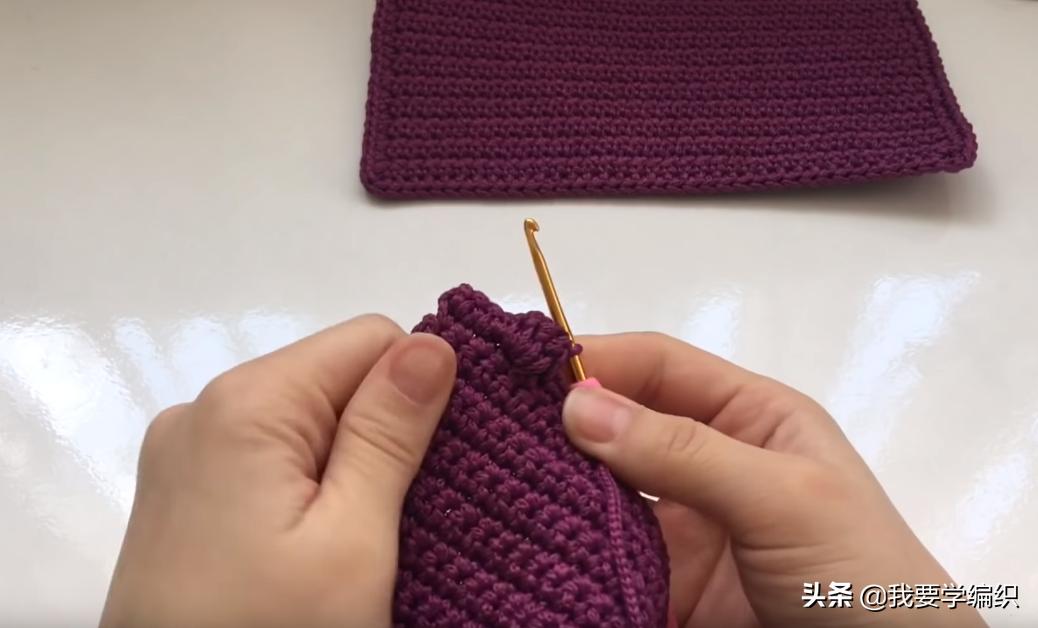 冰丝线钩织斜挎小包包,织女手工包包