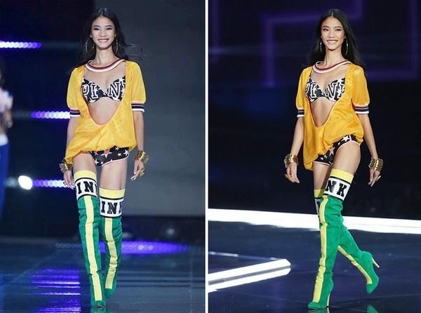 王艺维密走秀照片2017,王艺上海维密秀服装