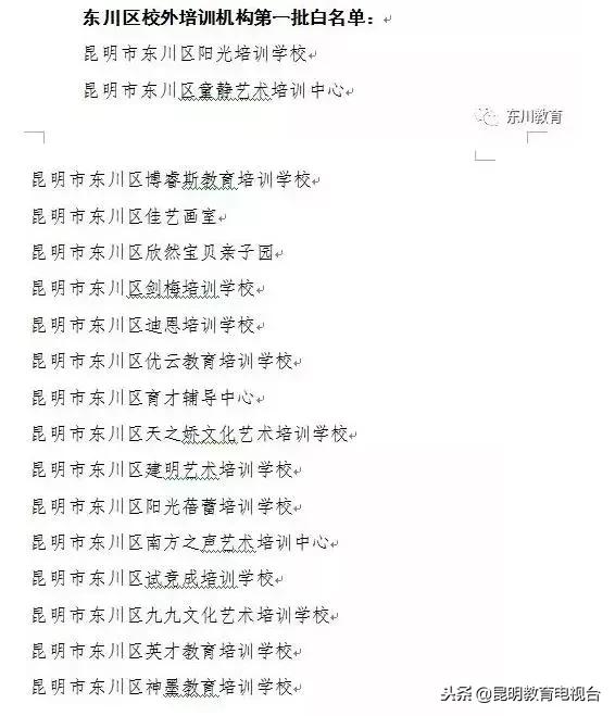 昆明校外培训机构最新情况,昆明校外培训机构监管平台