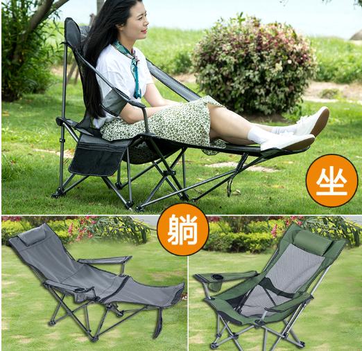 户外可坐可躺一键折叠躺椅,折叠躺椅户外便携承重500斤