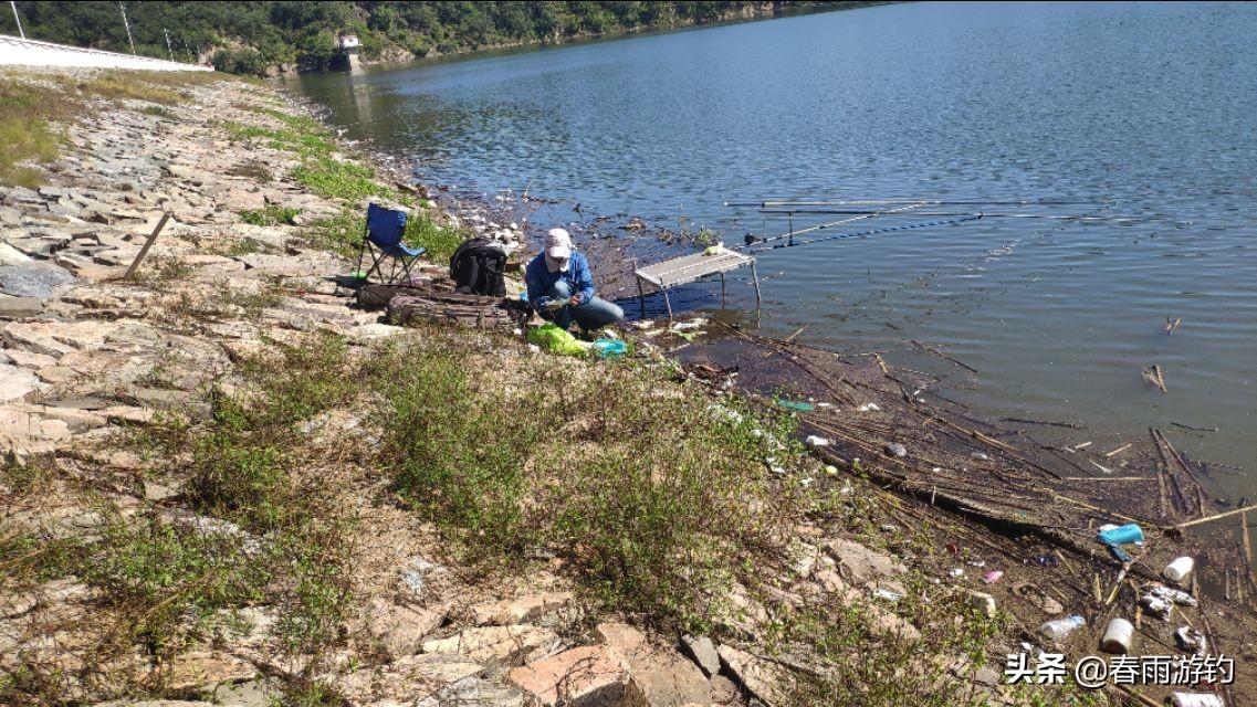 走水无漂竿稍钓法,看竿尖无漂钓法