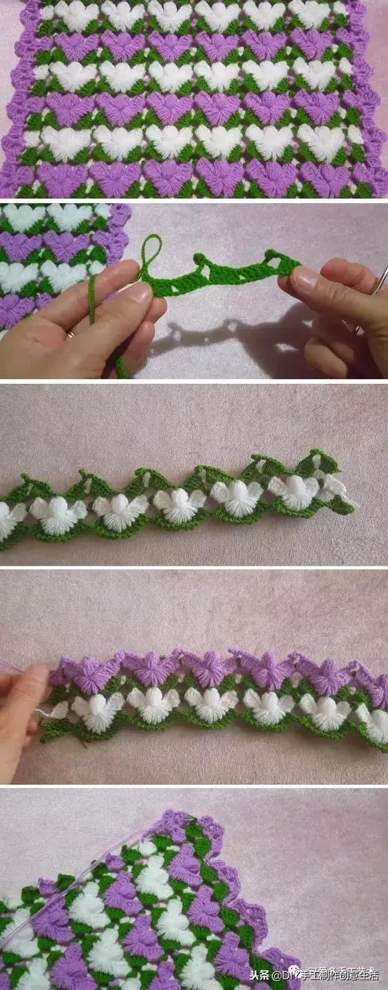 钩拼接毛毯教程,钩拼接毛毯的编织视频
