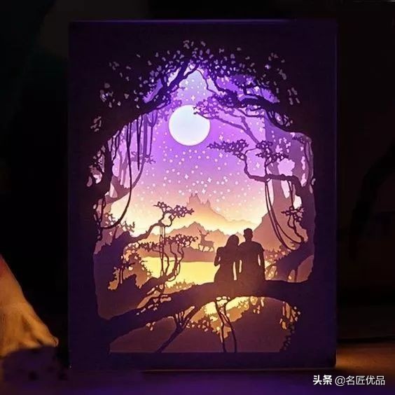 适合做多层立体纸雕的图,屋子半立体纸雕