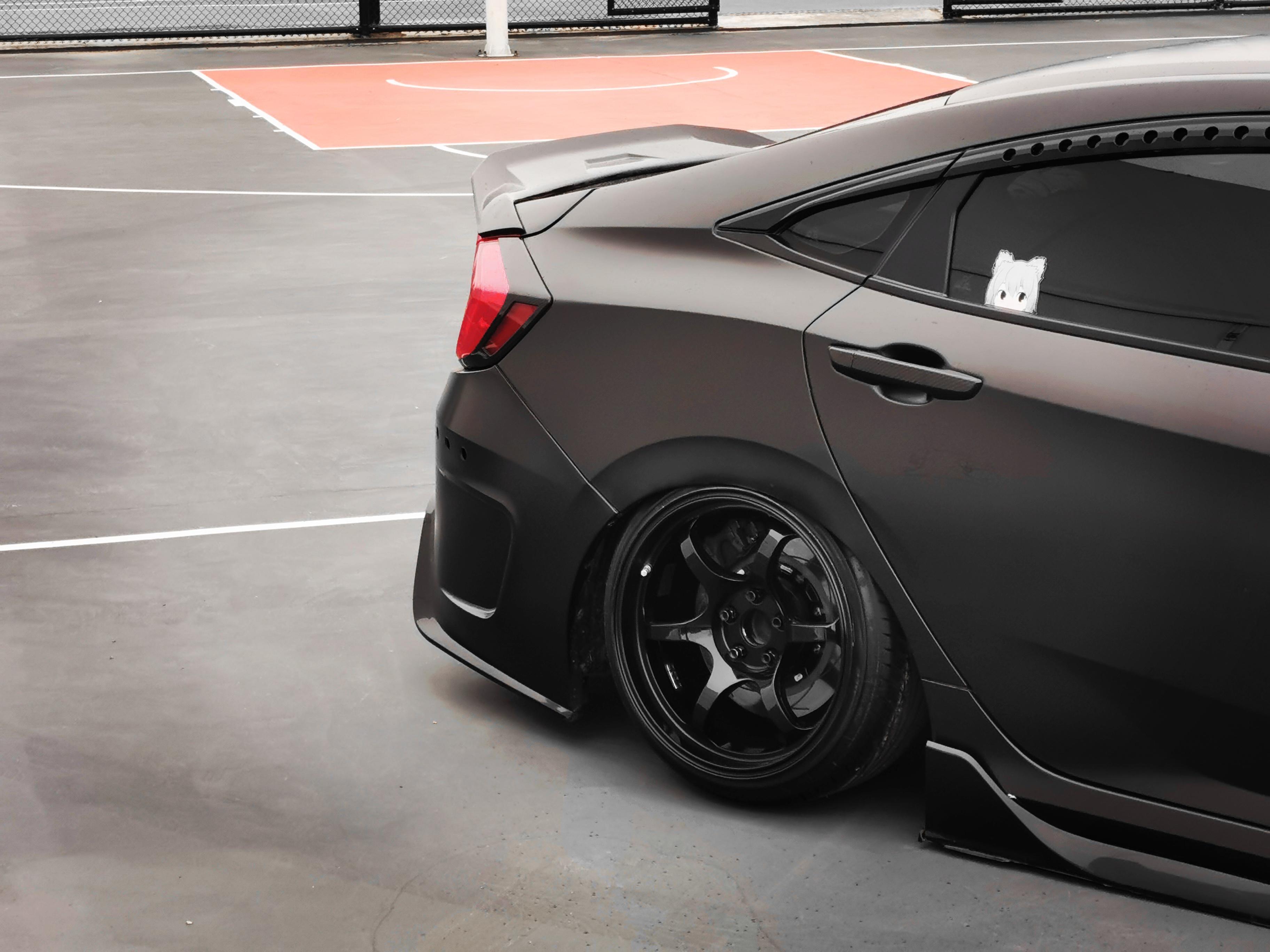 十代思域外观黑白改装方案,十代思域全黑改装