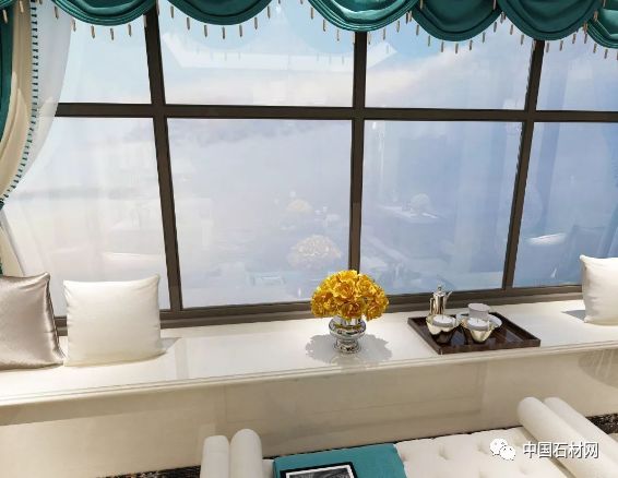 大理石飘窗质感,极简轻奢飘窗大理石