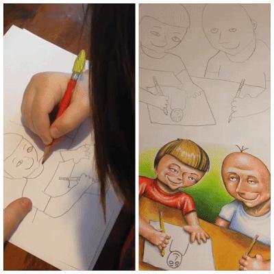 老爸爆改女儿的灵魂涂鸦,登上TED,创造出最有爱的艺术合作!