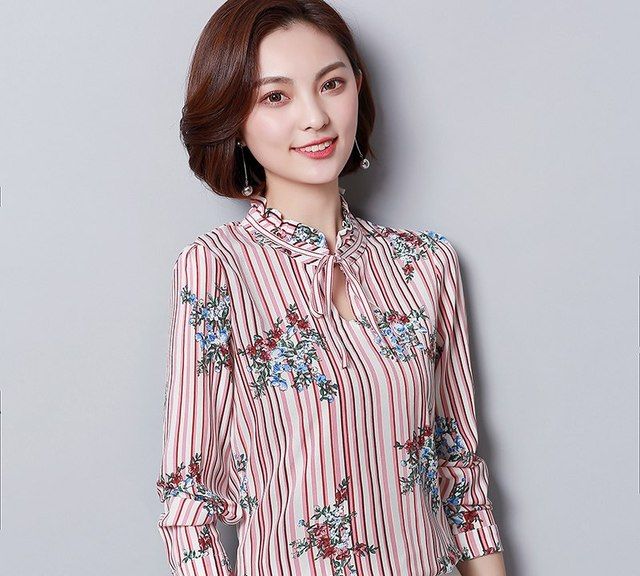 黑色雪纺衫搭配牛仔5分裤,泡泡袖雪纺衫搭配什么裤子好看