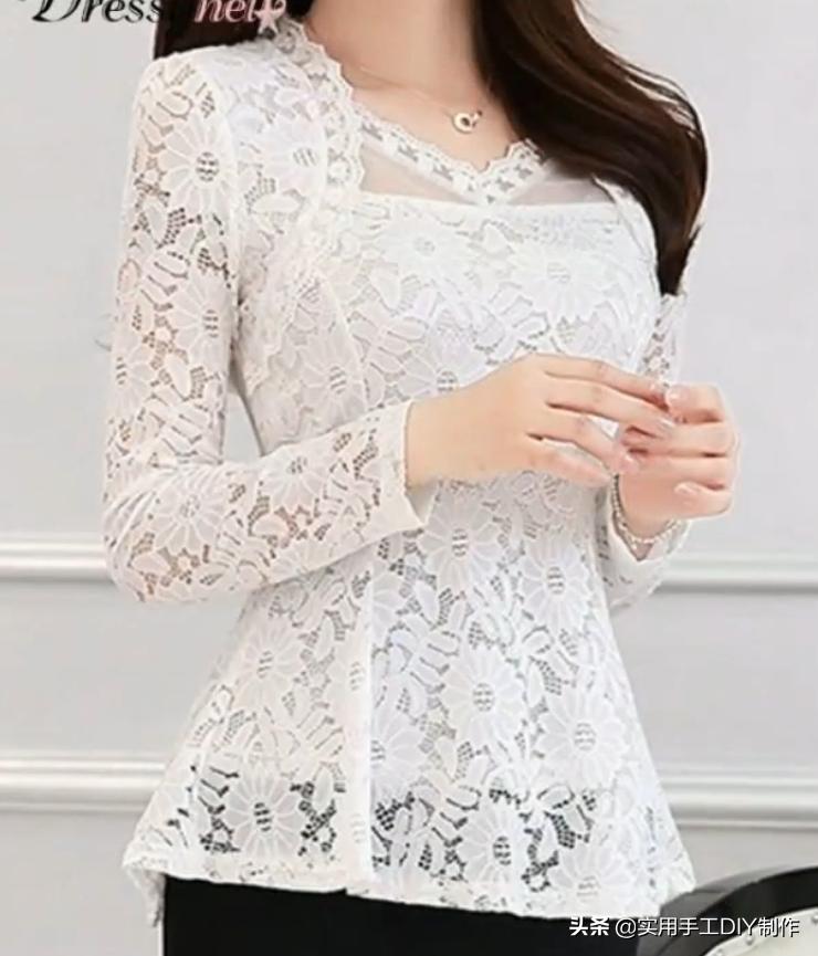 布艺裙子作品,手工蕾丝花边上衣