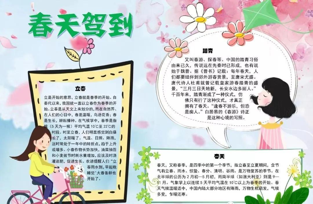 写春天的成语、手抄报，快给孩子收好！